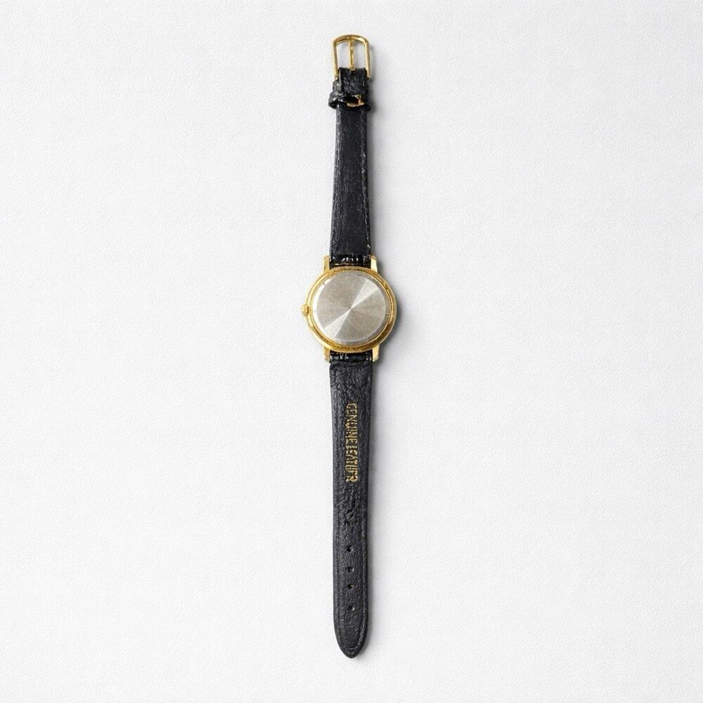 Gucci Diamond 3000L Gold PL Black Leather women watch Vintage - Picture 13 of 16